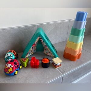Baby Toys Set Fisher Price, Gigglescape, OBall - Shape Sorter Cars, Stacking Toy